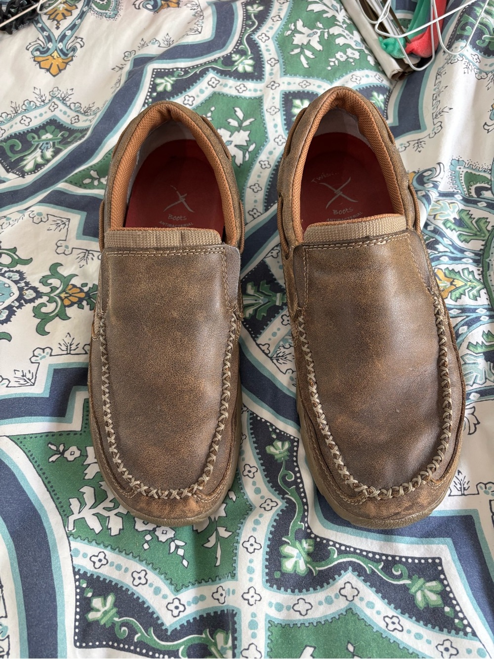 Twisted X Men's Brown Slip-On Moc Toe Loafers